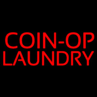 Red Block Coin Op Laundry Neon Sign