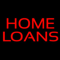 Red Block Home Loans Neon Sign