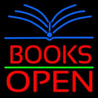 Red Books Open Neon Sign