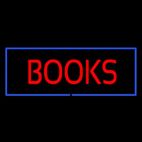 Red Books With Blue Border Neon Sign