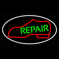 Red Boot Green Repair With Border Neon Sign