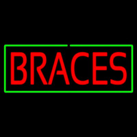 Red Braces Green Border Neon Sign