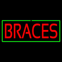 Red Braces Green Border Neon Sign