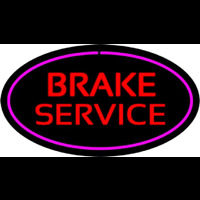 Red Brake Service Purple Oval Neon Sign