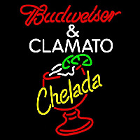 Red Budweiser and Clamato Chelada Beer Sign Neon Sign