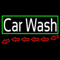 Red Car Wash With Border Neon Sign