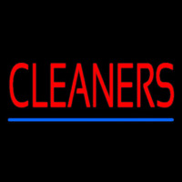 Red Cleaners Blue Line Neon Sign