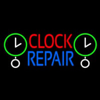 Red Clock Blue Repair Block Neon Sign