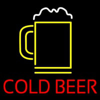 Red Cold Beer With Yellow Mug Neon Sign