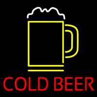 Red Cold Beer With Yellow Mug Real Neon Glass Tube Neon Sign
