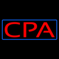 Red Cpa Blue Border Neon Sign