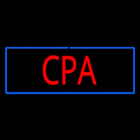 Red Cpa With Blue Border Neon Sign