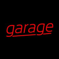 Red Cursive Garage Neon Sign