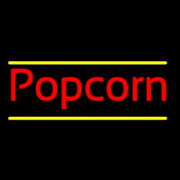 Red Cursive Popcorn Neon Sign