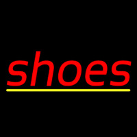 Red Cursive Shoes With Lines Neon Sign
