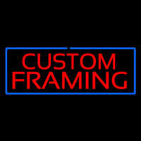 Red Custom Framing Blue Border Neon Sign