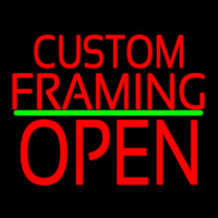 Red Custom Framing With Open 1 Neon Sign