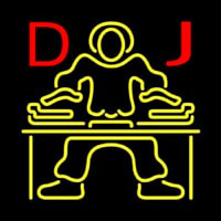 Red DJ Disc Jockey Music Neon Sign