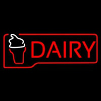 Red Dairy With Logo Neon Sign