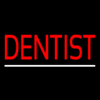 Red Dentist White Line Neon Sign