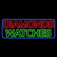 Red Diamonds Green Watches Neon Sign