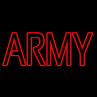 Red Double Stroke Army Neon Sign