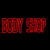 Red Double Stroke Body Shop Neon Sign