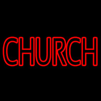 Red Double Stroke Church Neon Sign
