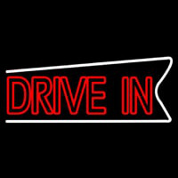 Red Double Stroke Drive In Neon Sign