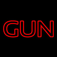 Red Double Stroke Gun Neon Sign