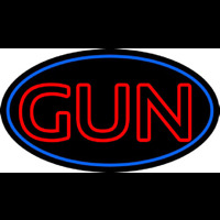 Red Double Stroke Gun Neon Sign