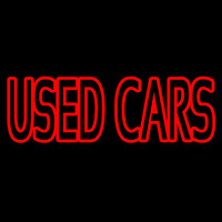 Red Double Stroke Used Cars Neon Sign