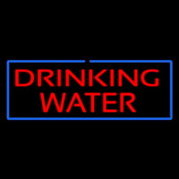 Red Drinking Water With Blue Border Neon Sign