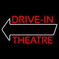 Red Drive In Theatre White Arrow Neon Sign