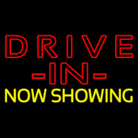 Red Drive In Yellow Now Showing Neon Sign
