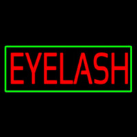 Red Eyelash Green Border Neon Sign