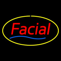 Red Facial Yellow Oval Border Neon Sign
