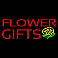 Red Flower Gifts In Block Neon Sign