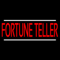 Red Fortune Teller White Line Neon Sign