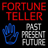Red Fortune Teller White Past Present Future Neon Sign