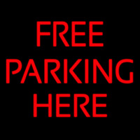 Red Free Parking Neon Sign