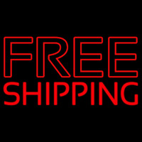 Red Free Shipping Block Neon Sign