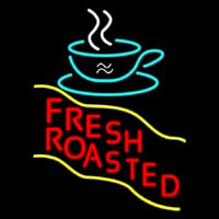 Red Fresh Roasted Coffee Cup Neon Sign