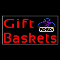 Red Gift Baskets With Logo Neon Sign