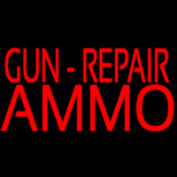 Red Gun Repair Ammo Neon Sign