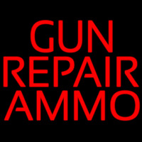 Red Gun Repair Ammo Neon Sign