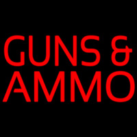 Red Guns And Ammo Block Neon Sign