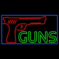Red Guns Block Neon Sign