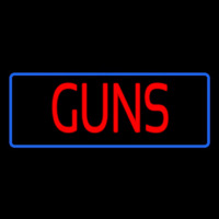 Red Guns Blue Border Neon Sign