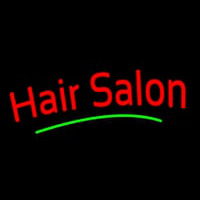 Red Hair Salon Green Line Neon Sign